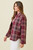 Mystree Plaid Shirt Jacket Wine