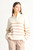 Dex Half Zip Striped Sweater Ivory Tan