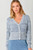 Mystree Blue/White V-Neck Cardigan Sweater