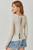 Mystree Ivory Lace Up Back Pullover Sweater