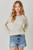 Mystree Ivory Lace Up Back Pullover Sweater