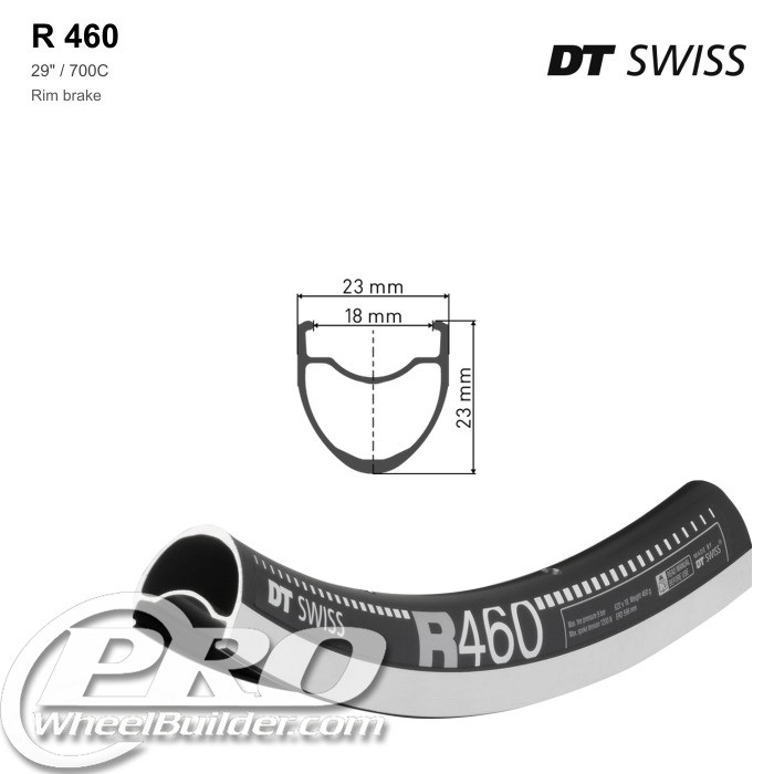 DT Swiss R 460 Rim Brake Rim 700c, 18mm inner | PWB