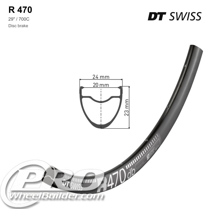 DT Swiss 470 ホイール　フロント、リア DT Swiss R 470 Disc Brake Rim 700c, 20mm inner | PWB