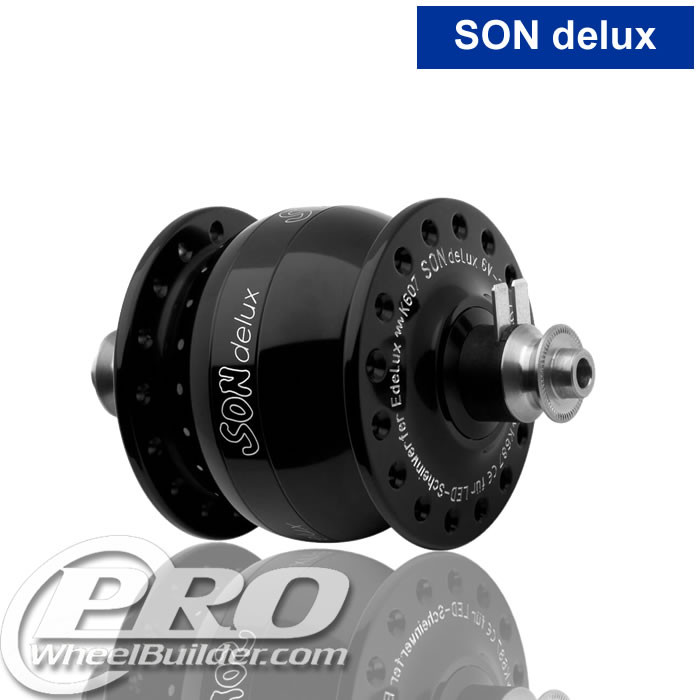 パーツ SON Delux Dynamo Hub Son Dynamo SON Delux Hub, 5x100, 390g | ProWheelBuilder