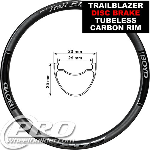 Boyd Trailblazer Carbon Tubeless Disc Brake Rim