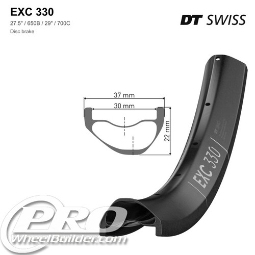 DT Swiss Exc 330 Carbon Disc Brake Rim