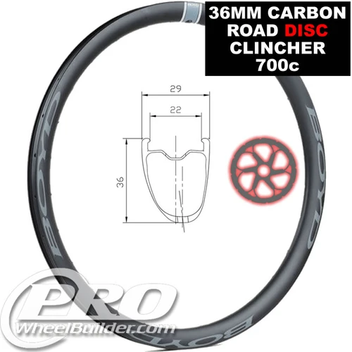 Boyd 36 Road Carbon Tubeless Disc Brake Rim