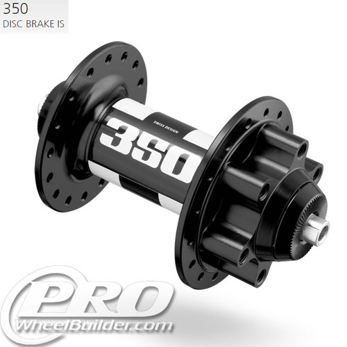 DT Swiss 350 Front Black ISO 6 Bolt Disc Hub