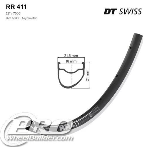 DT Swiss RR 411 Asymmetric Rim Brake Rim
