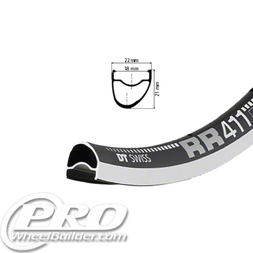 DT Swiss RR 411 Asymmetric Rim Brake Rim 700c | PWB