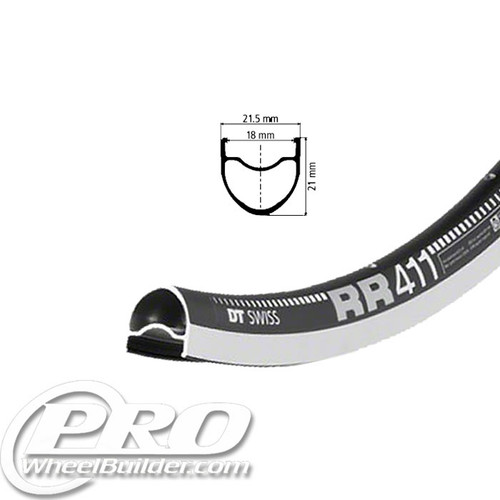 DT SWISS RR411 db asynmetric リム DT Swiss RR 411 Asymmetric Rim Brake Rim 700c | PWB