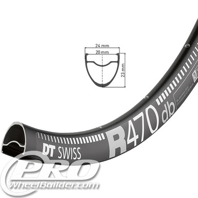DT Swiss R 470 Disc Brake Rim 700c, 20mm inner | PWB