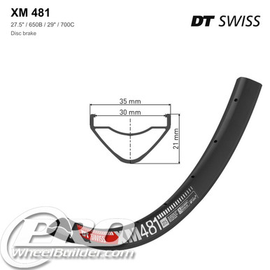 DT Swiss XM 481 Disc Brake Rim 29in, 27.5in | PWB