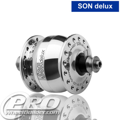 パーツ SON Delux Dynamo Hub Son Dynamo SON Delux Hub, 5x100, 390g | ProWheelBuilder
