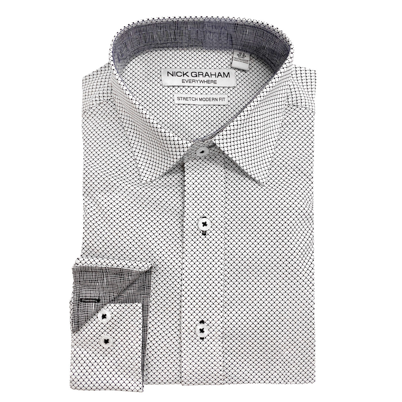 Diamond Grid Traveler Dress Shirt - Nick Graham