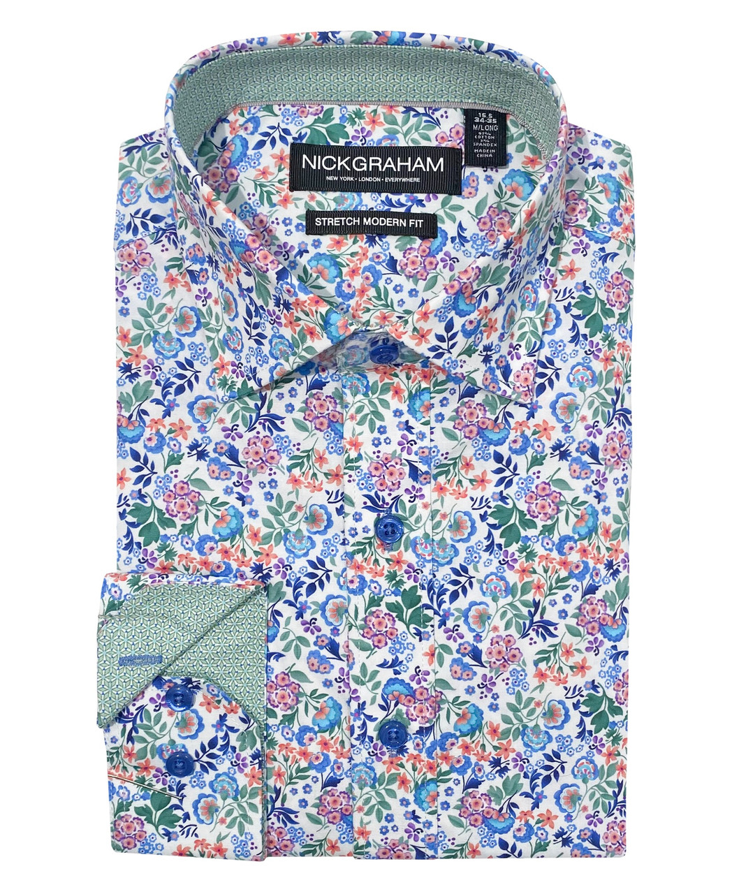 white christmas dresses YourTies Black Mens Shirt Pink Jacquard Floral Long Sleeve Dress Shirt, M main image 1