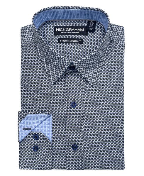 Shark Tooth Geometric Dress Shirt - Nick Graham