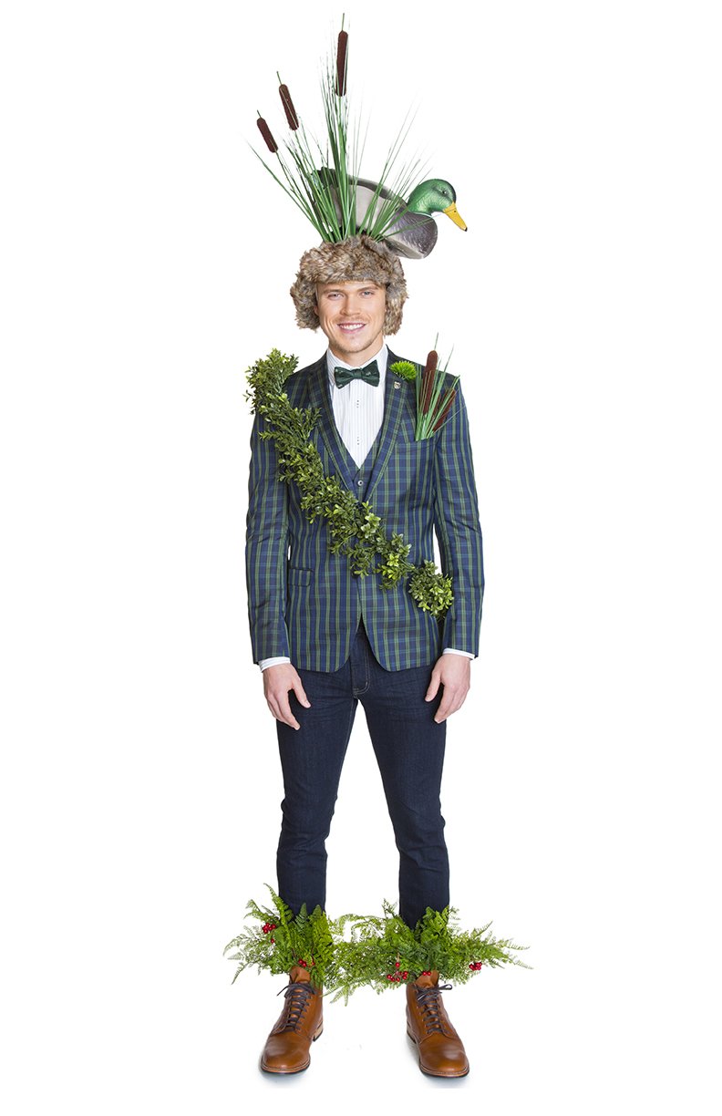 Man in green plaid suit