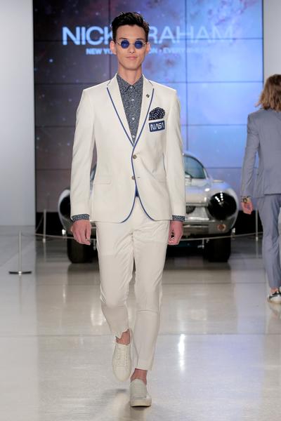 Man in a peach suit