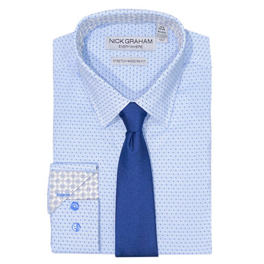 Nick Graham Men's Broken Dot Shirt – Classic Office Style With A Fun Twist