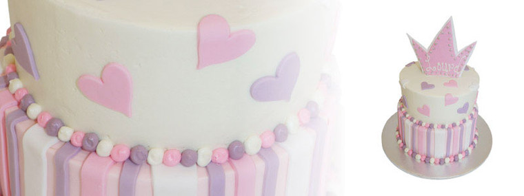 Pink Princess Cake with Crown