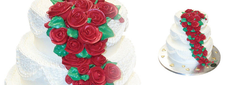 Wedding Cake with Butter Cream Roses