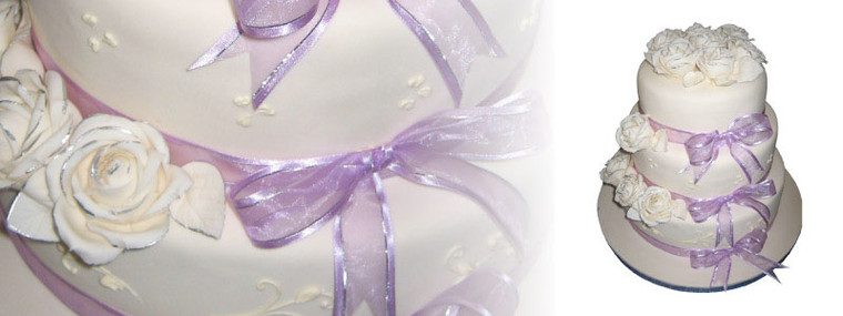 Wedding Cake Soft Purple Roses