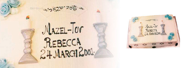 Bat Mitzvah with Torah and Candle sticks