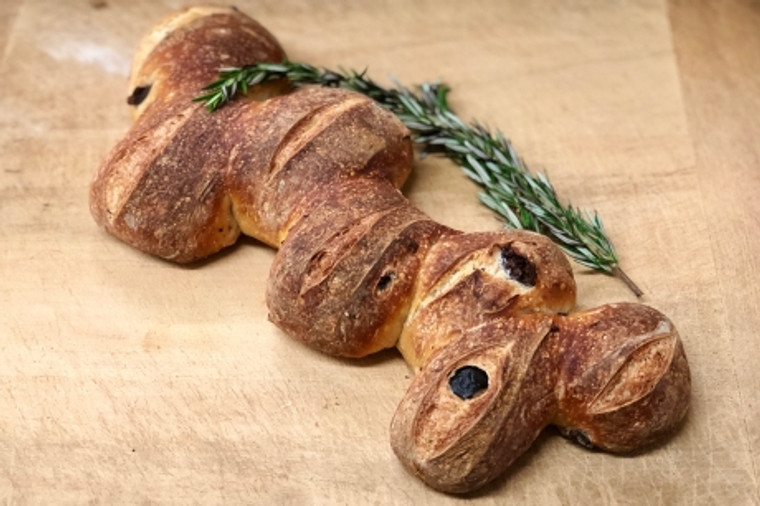 Olive and Rosemary Pull-apart Sourdough