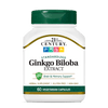 Ginkgo biloba ekstrakt, standardiseret, 60 mg, 60 vegetariske kapsler fra 21st Century