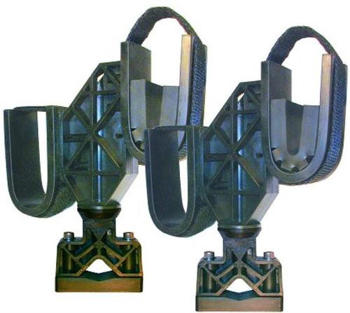 Rugged Gear ATV Gun Rack Black Glass-Filled Nylon Universal Double Hook