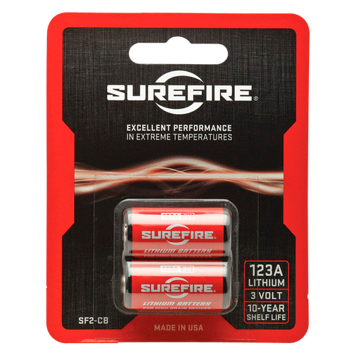 SureFire CR123A 3 Volts Lithium 1550 mAh 2pk (Charger NOT Included)