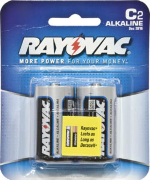 Rayovac 814-2D Alkaline C Batteries Card 2 pack