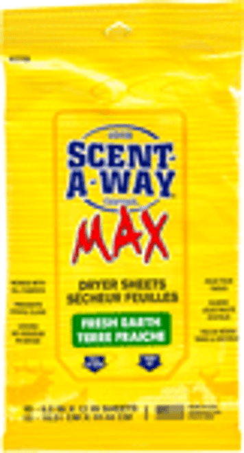 Hunters Specialties Scent-A-Way Max Dryer Sheets Odor Eliminator Earth 15 Per Pack