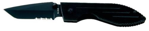 Ka-Bar Warthog 3" Folding Tanto Part Serrated 420HC SS Blade Black G10 Handle Includes Pocket Clip