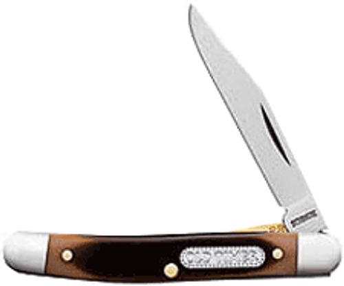 Old Timer Mighty Mite Folding Knife, 2", Clip Point, SS, Brown Handle