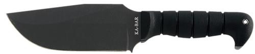 Ka-Bar Heavy Duty Warthog 6.75" Fxd 1085 Carbon Steel Black Kraton G, Sheath