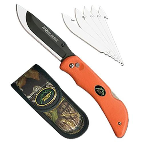 Outdoor Edge Razor-Lite Knife 3.5" 420J Steel, Sheath Rubberized Orange