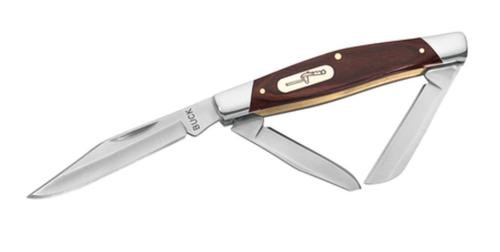 Buck Trio Folding Knife 3 Steel Blades Woodgrain Handle 3.25 Inch Closed