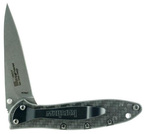 Kershaw Leek Knife 3" CPM154 Stainless Steel Black Drop Point Carbon Fib