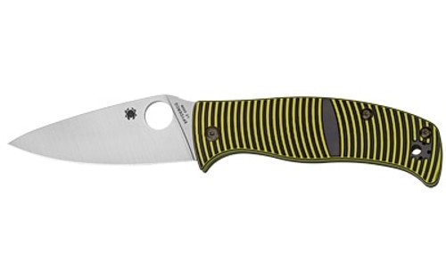 Spyderco Caribbean G-10 YelloBlack Lc200n /Leaf Shape Plain Edge