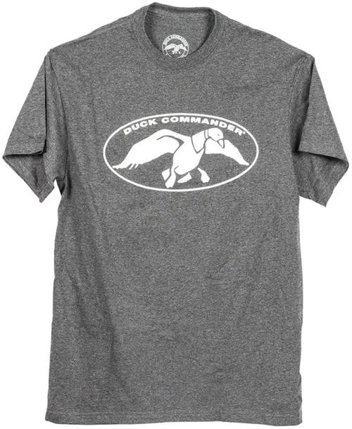 Duck Commander White Logo Charcoal T-Shirt, Small Cotton