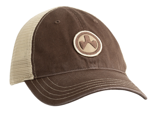 Magpul Icon Patch Garment Washed Trucker Hat, Brown/Khaki, One Size Fits Most