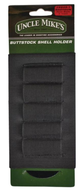 Uncle Mike's Shotgun Buttstock Shell Holder 49-1, Black, Elastic