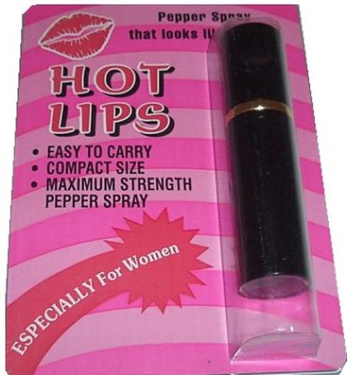 PS Products Eliminator Hot Lips Pepper Spray Lipstick Tube .75oz, Sprays 10ft, Red
