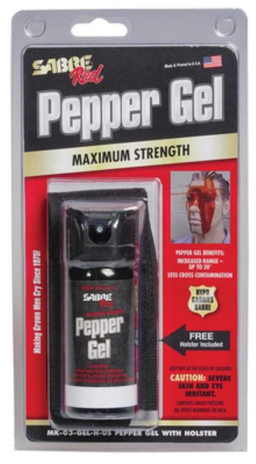 Sabre Red Pepper Spray Gel Flip-Top With Holster 1.8 Ounce