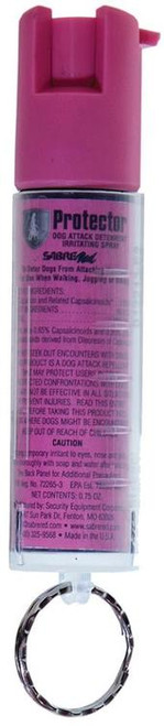 Sabre Protector Dog Pepper Spray 14 Bursts .75oz 12ft, KeyRing Pink