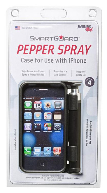 Sabre SmartGuard Pepper Spray iPhone Case Fits iPhone 4 Up to 10 Feet, Black
