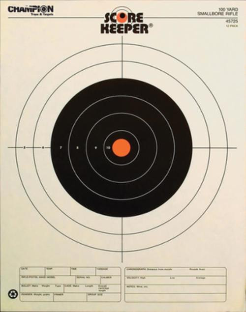 Champion 100 Yard Small Bore Rifle Orange Bullseye 12/Pack
