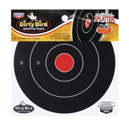 Birchwood Casey Dirty Bird Splattering Targets 8" Bullseye, Package Of 25